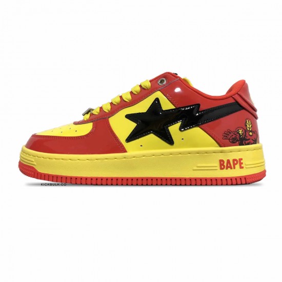 A BATHING APE BAPE STA LOW RED YELLOW SNEAKER