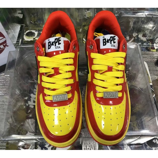 A BATHING APE BAPE STA LOW RED YELLOW SNEAKER