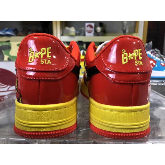 A BATHING APE BAPE STA LOW RED YELLOW SNEAKER