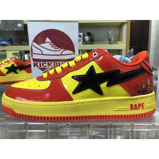 A BATHING APE BAPE STA LOW RED YELLOW SNEAKER A BATHING APE BAPE STA LOW RED YELLOW SNEAKER