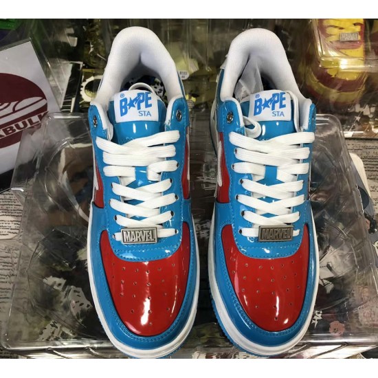 A BATHING APE BAPE STA LOW BLUE SNEAKER A BATHING APE BAPE STA LOW BLUE SNEAKER
