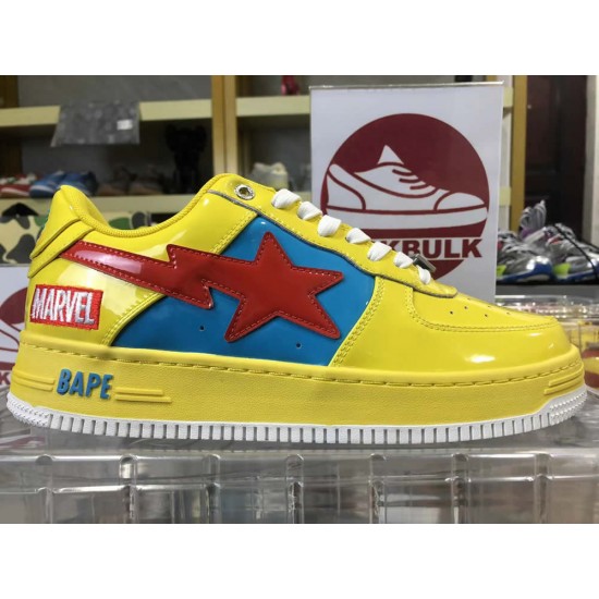 A BATHING APE BAPE STA LOW YELLOW SNEAKER A BATHING APE BAPE STA LOW YELLOW SNEAKER