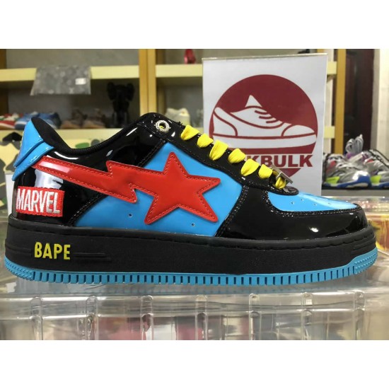 A BATHING APE BAPE STA LOW BLUE BLACK SNEAKER A BATHING APE BAPE STA LOW BLUE BLACK SNEAKER