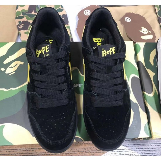 A BATHING APE BAPE STA LOW BLACK YELLOW A BATHING APE BAPE STA LOW BLACK YELLOW
