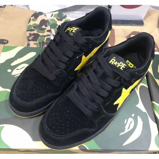 A BATHING APE BAPE STA LOW BLACK YELLOW