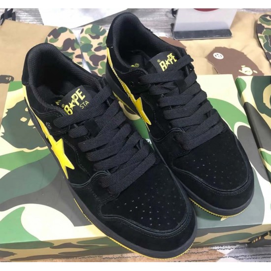 A BATHING APE BAPE STA LOW BLACK YELLOW A BATHING APE BAPE STA LOW BLACK YELLOW