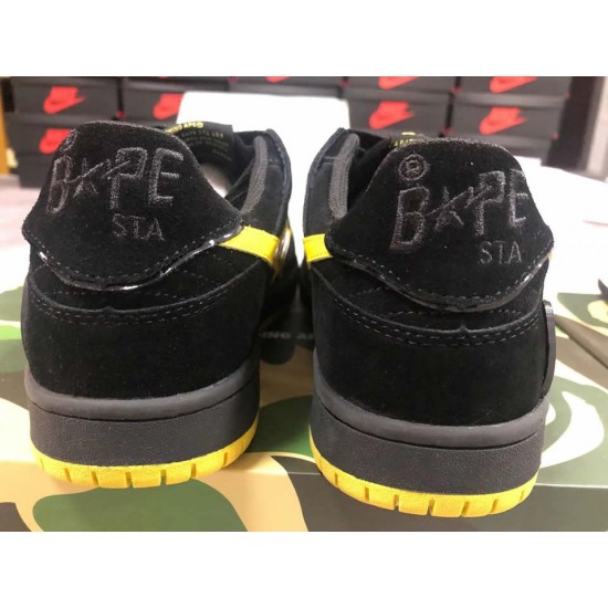 A BATHING APE BAPE STA LOW BLACK YELLOW