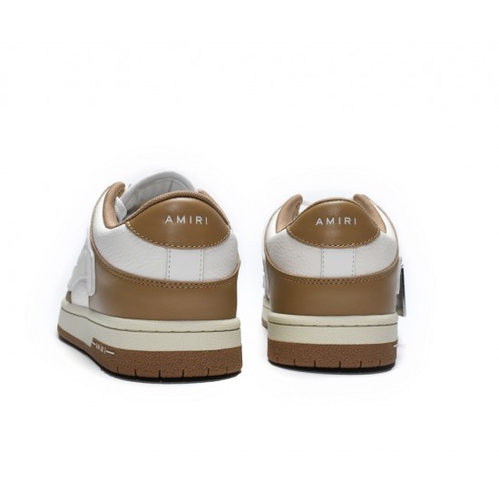 A.M.I.R.I Skel Top Low White Brown MFS003-281