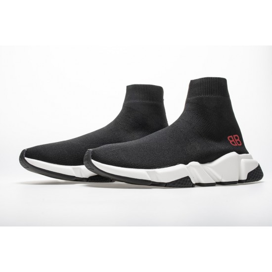 Balenciaga Speed Runner TESS S.GOMMA MAILLE NOIR Red Logo Sneaker