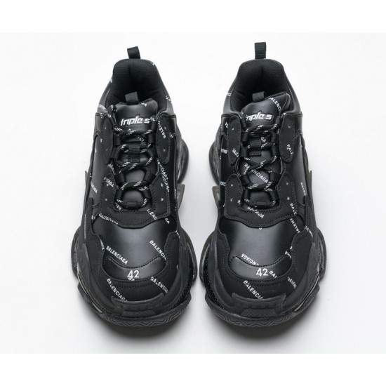 Balenciaga Triple S Letter Black 524039 W09E1 2021 Balenciaga Triple S Letter Black 524039 W09E1 2021
