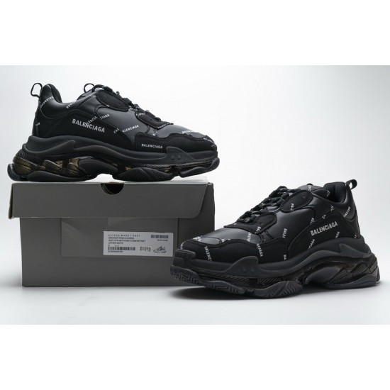 Balenciaga Triple S Letter Black 524039 W09E1 2021 Balenciaga Triple S Letter Black 524039 W09E1 2021