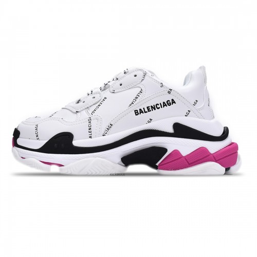 Balenciaga Triple S Letter White Rose Red 524039 W2FA4 9155