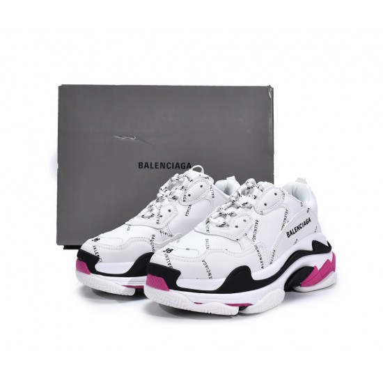 Balenciaga Triple S Letter White Rose Red 524039 W2FA4 9155 Balenciaga Triple S Letter White Rose Red 524039 W2FA4 9155