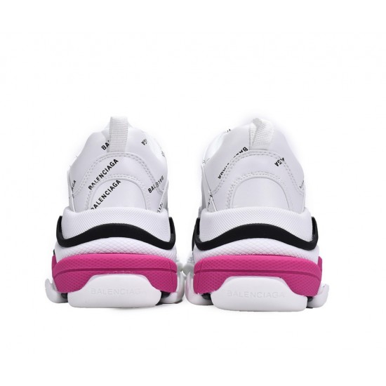 Balenciaga Triple S Letter White Rose Red 524039 W2FA4 9155 Balenciaga Triple S Letter White Rose Red 524039 W2FA4 9155