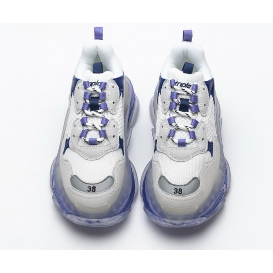 Balenciaga Triple S White Purple 544351 W09E1 1322 Balenciaga Triple S White Purple 544351 W09E1 1322