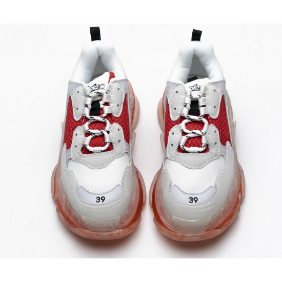 Balenciaga Triple S White Red 544351 W09E1 4552 Balenciaga Triple S White Red 544351 W09E1 4552