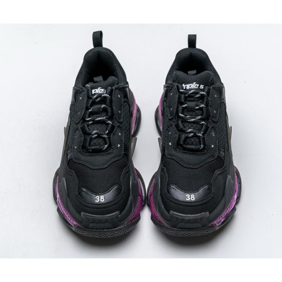 Balenciaga Triple S Black Plum Red 544351 W09O1 0829 Balenciaga Triple S Black Plum Red 544351 W09O1 0829