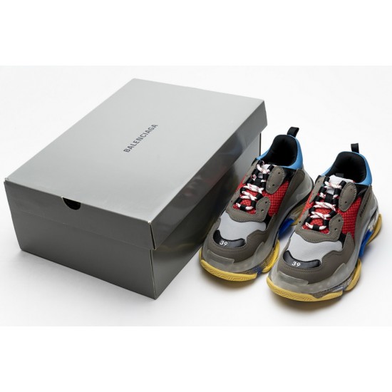 Balenciaga Triple S Blue Red 544351 W09O1 2120 Balenciaga Triple S Blue Red 544351 W09O1 2120