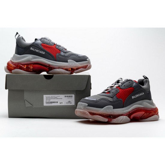 Balenciaga Triple S Grey Red 544351 W09O1 2262 Balenciaga Triple S Grey Red 544351 W09O1 2262