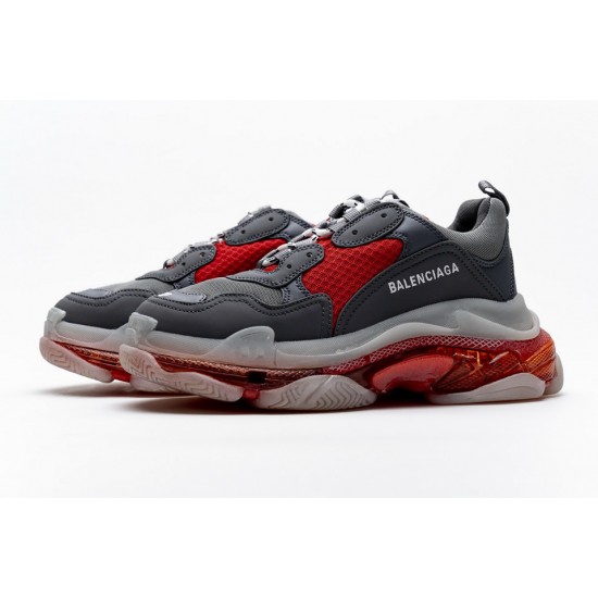 Balenciaga Triple S Grey Red 544351 W09O1 2262 Balenciaga Triple S Grey Red 544351 W09O1 2262