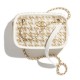 White, Gold & Beige Lambskin, Viscose Weaving 13.5 × 20.5 × 7 cm 13.5 × 20.5 × 7 cm AS3768 B09791 NL869  + $20.00 