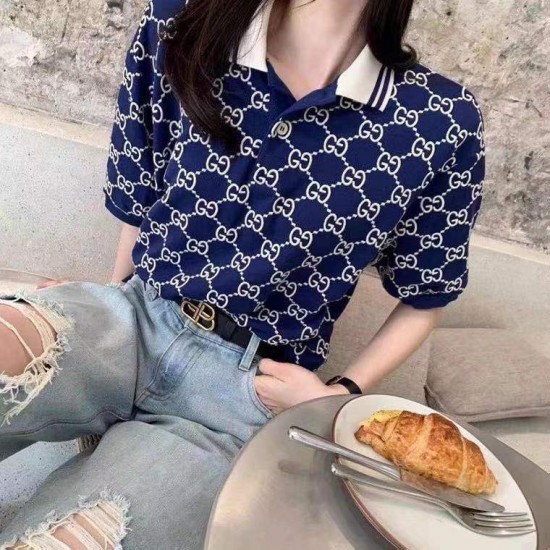 Gucci pattern embroidery Polo 2021 Gucci pattern embroidery Polo 2021