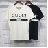 Gucci T-shirt Black white crossbar printing Pure cotton