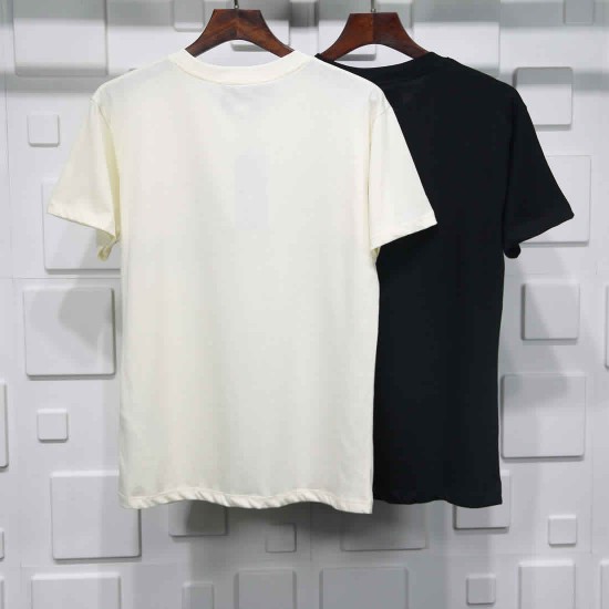 Gucci T-shirt Black white crossbar printing Pure cotton Gucci T-shirt Black white crossbar printing Pure cotton
