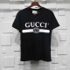 Gucci T-shirt Black white crossbar printing Pure cotton Gucci T-shirt Black white crossbar printing Pure cotton