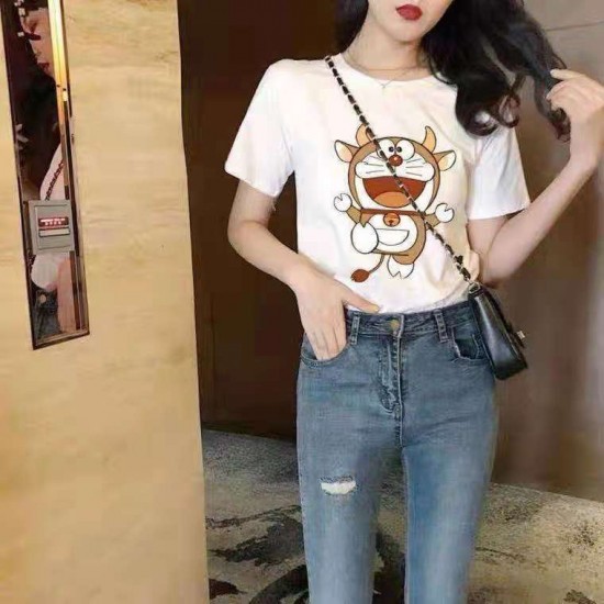 Gucci Doraemon T-shirt embroidery Pure cotton