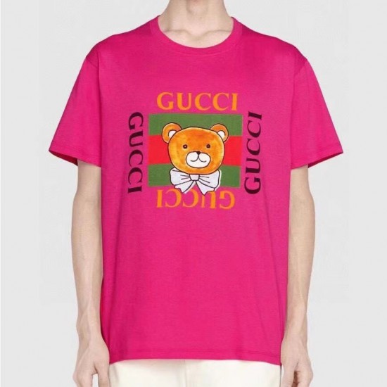 Gucci Teddy bear T-shirt embroidery Pure cotton