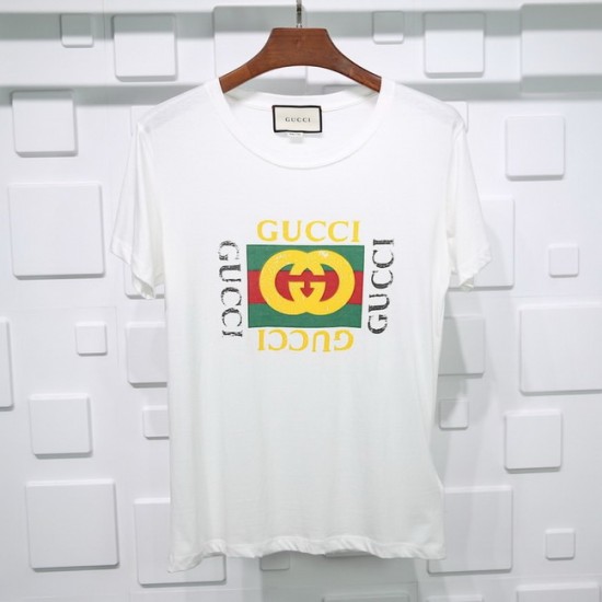 Gucci T-shirt printing classic Square logo Pure cotton