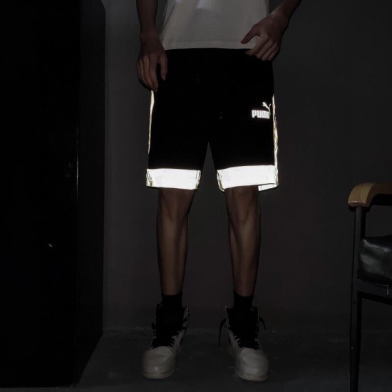 Puma shorts Pure cotton knitting Black reflective LS21571X90 Puma shorts Pure cotton knitting Black reflective LS21571X90