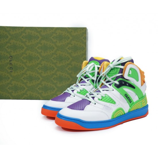 Gucci Basketball shoes Basket White Green Purple Gucci Basketball shoes Basket White Green Purple