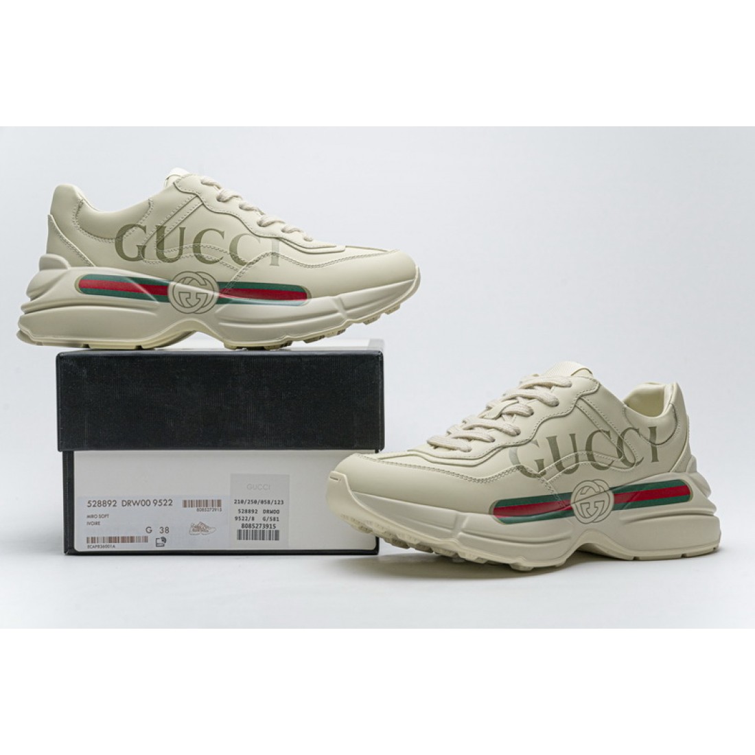 gucci black vintage rhyton sneakers
