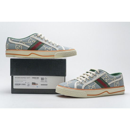 Gucci Light Blue double G sneakers 553385 DOPEO 1977