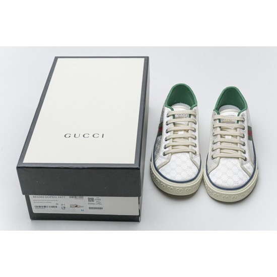 Gucci white silk sneakers 553385 DOPEO 1977