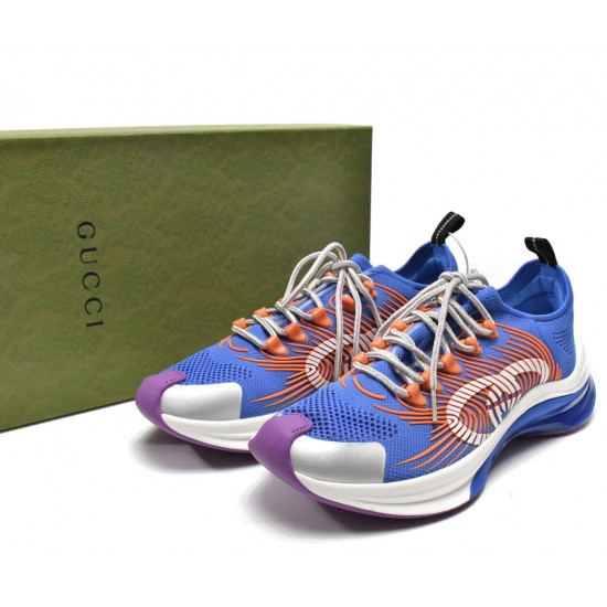 Gucci Run Sneakers White Blue Orange 680893-UFE10-8880 Gucci Run Sneakers White Blue Orange 680893-UFE10-8880
