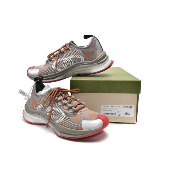 Gucci Run Sneakers Grey Red 680900-UF310-1270 Gucci Run Sneakers Grey Red 680900-UF310-1270