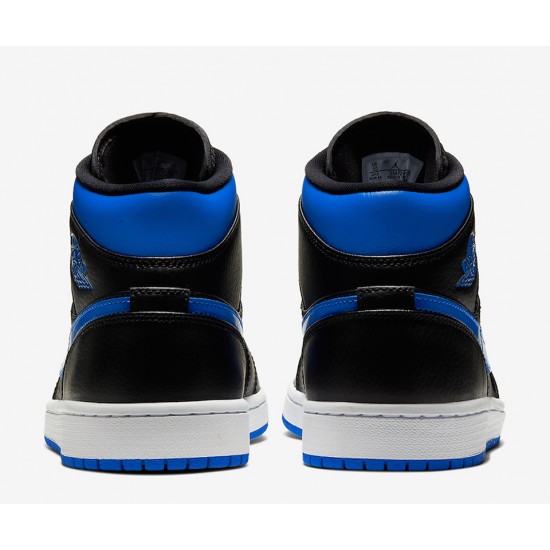AIR JORDAN 1 MID 'BLACK HYPER ROYAL' 554724-068 AIR JORDAN 1 MID 'BLACK HYPER ROYAL' 554724-068