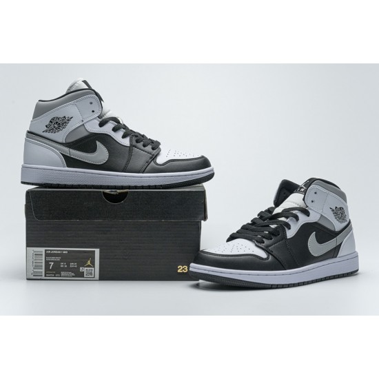 Air Jordan 1 Mid 'WHITE SHADOW' Black 554724-073 Air Jordan 1 Mid 'WHITE SHADOW' Black 554724-073