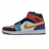 Nike AIR JORDAN 1 MID MULTI-COLOR BRED ORANGE MENS GS SHOES 554724-125