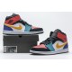 Nike AIR JORDAN 1 MID MULTI-COLOR BRED ORANGE MENS GS SHOES 554724-125 Nike AIR JORDAN 1 MID MULTI-COLOR BRED ORANGE MENS GS SHOES 554724-125
