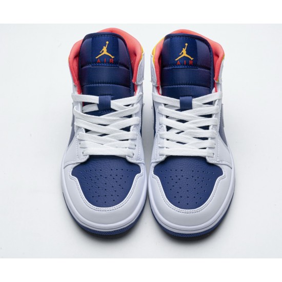 Nike Air Jordan 1 Mid Royal Blue Laser Orange 554724-131 Nike Air Jordan 1 Mid Royal Blue Laser Orange 554724-131