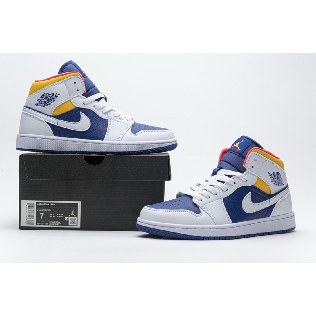 aj 1 mid royal blue laser orange