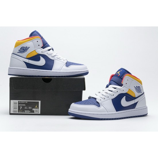 Nike Air Jordan 1 Mid Royal Blue Laser Orange 554724-131 Nike Air Jordan 1 Mid Royal Blue Laser Orange 554724-131