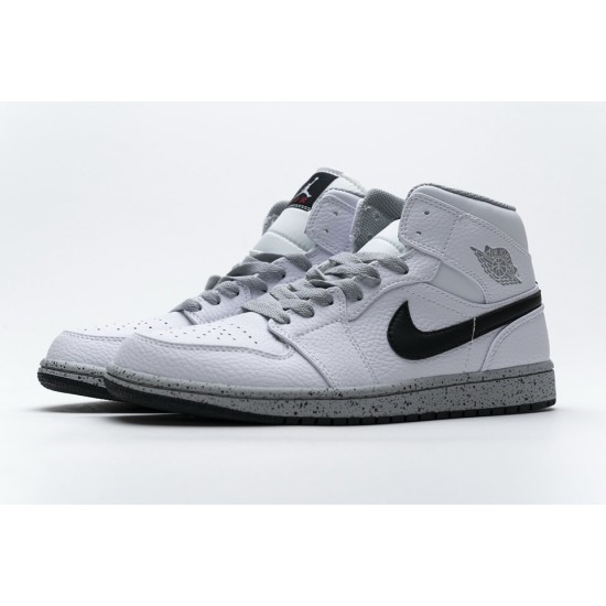 Air Jordan 1 Mid GS White Cement 554725-115