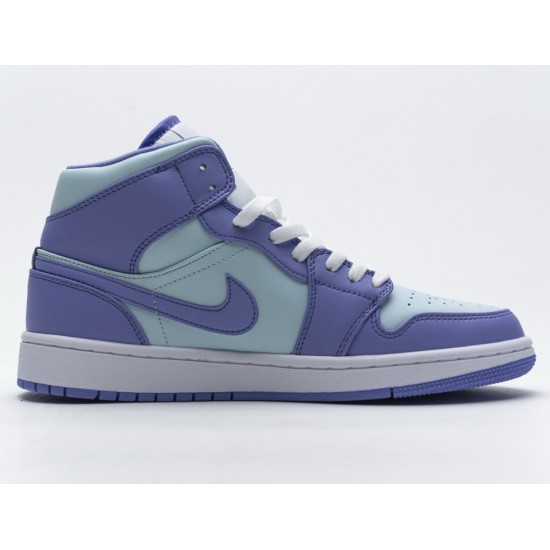 Nike Air Jordan 1 Mid Purple Aqua Blue 554725-500 Nike Air Jordan 1 Mid Purple Aqua Blue 554725-500