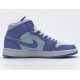 Nike Air Jordan 1 Mid Purple Aqua Blue 554725-500 Nike Air Jordan 1 Mid Purple Aqua Blue 554725-500
