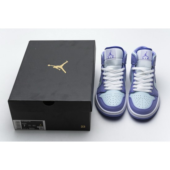 Nike Air Jordan 1 Mid Purple Aqua Blue 554725-500 Nike Air Jordan 1 Mid Purple Aqua Blue 554725-500